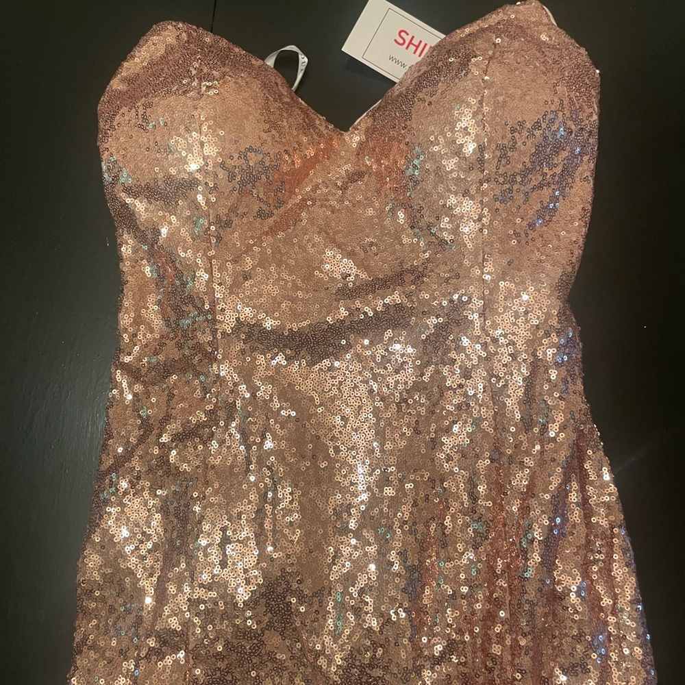 Rose Gold Strapless prom/homecoming dress